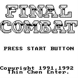 Title screen of Final Combat on the Watara Supervision.