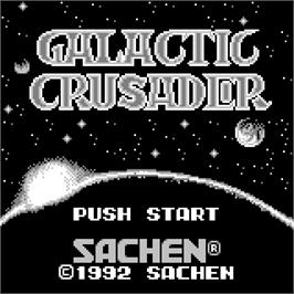 Title screen of Galactic Crusader on the Watara Supervision.