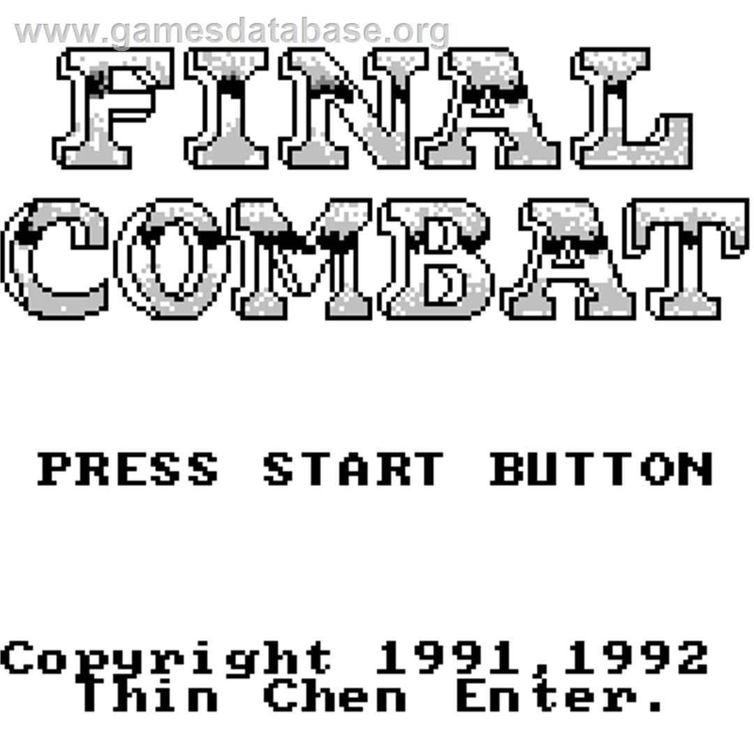 Final Combat - Watara Supervision - Artwork - Title Screen