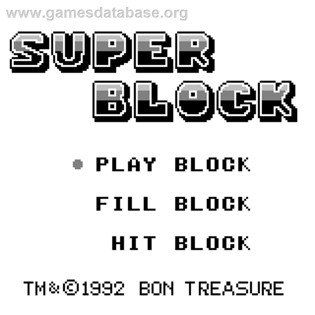 Super Block - Watara Supervision - Artwork - Title Screen