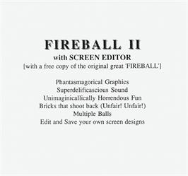Box back cover for Fireball 2 on the Acorn Archimedes.