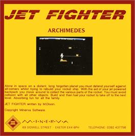 Box back cover for Jet Fighter on the Acorn Archimedes.