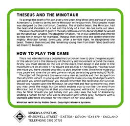 Box back cover for Minotaur on the Acorn Archimedes.