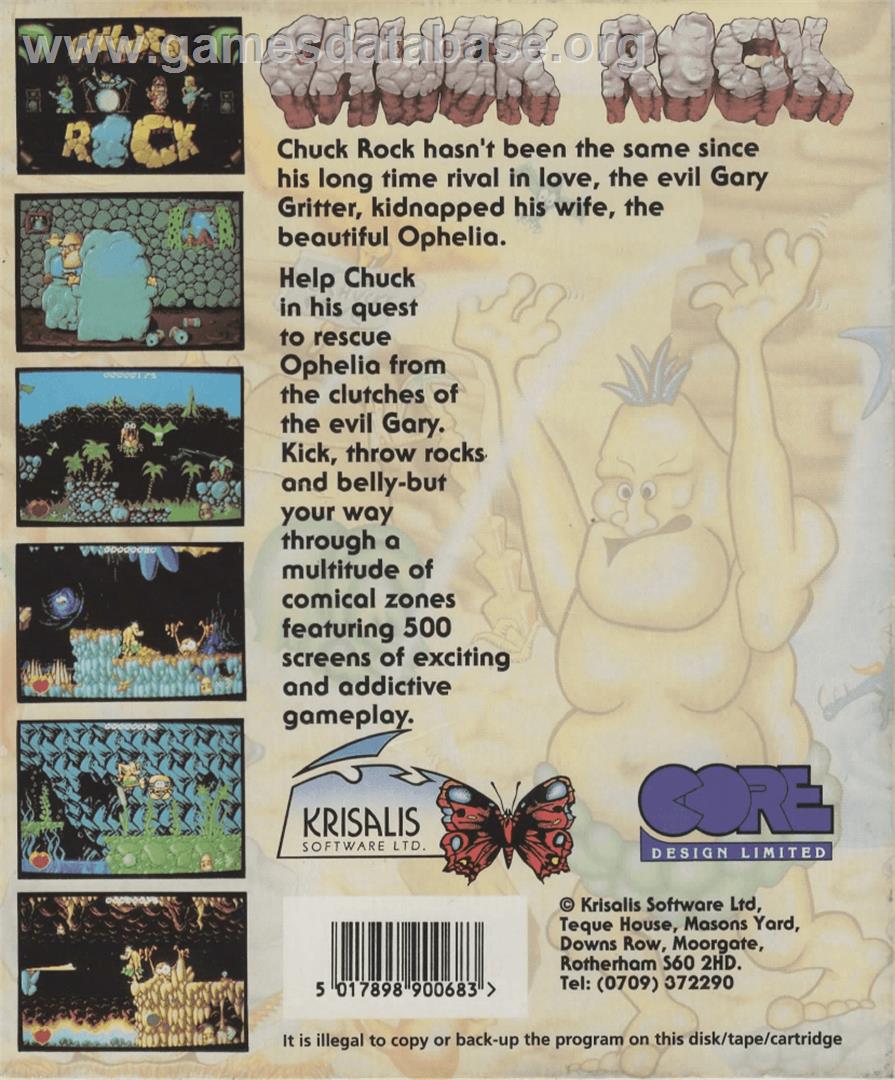 Chuck Rock - Acorn Archimedes - Artwork - Box Back