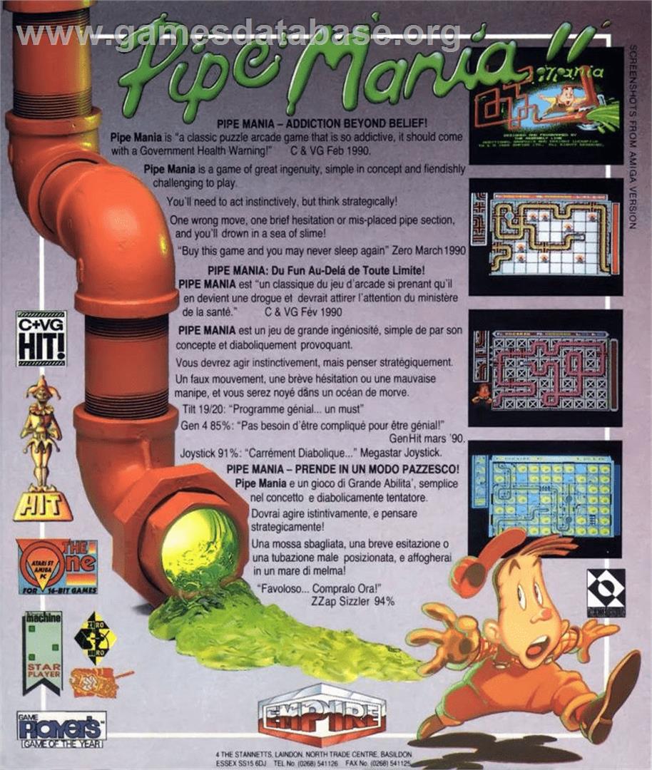 Pipemania - Acorn Archimedes - Artwork - Box Back