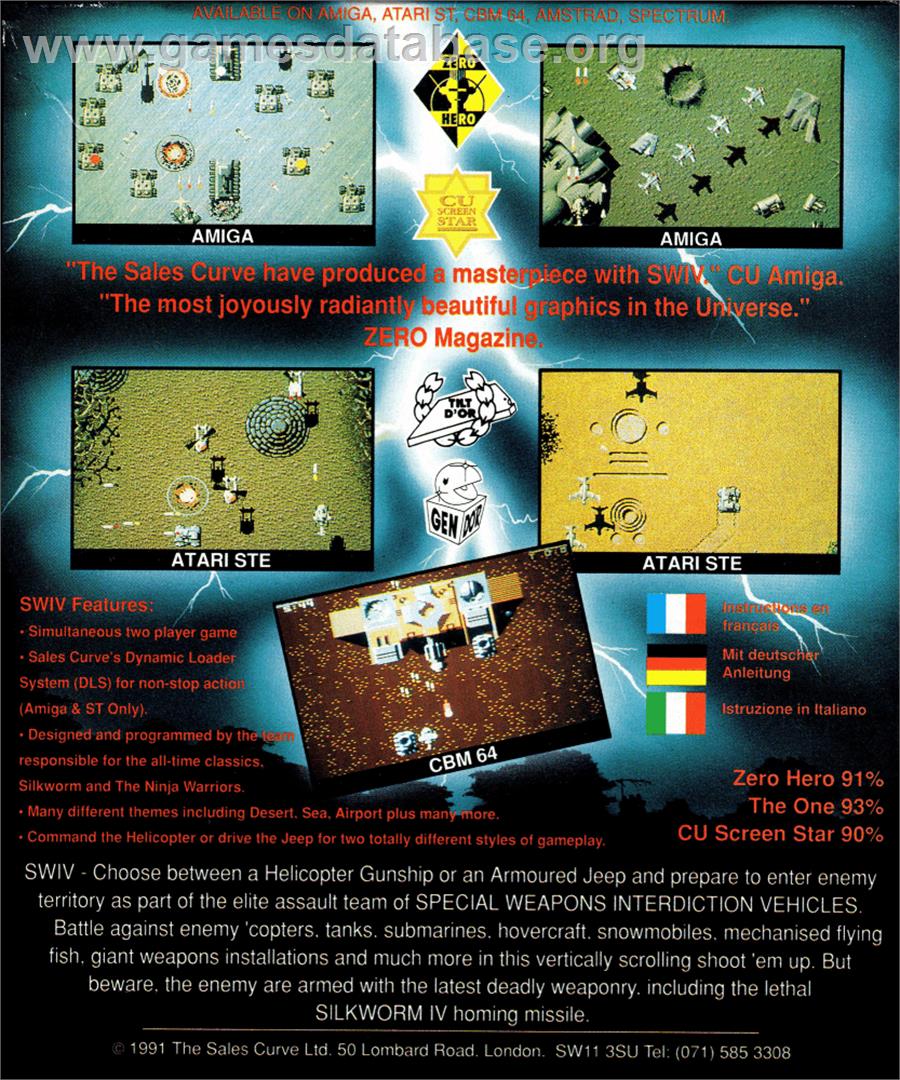 SWIV - Acorn Archimedes - Artwork - Box Back