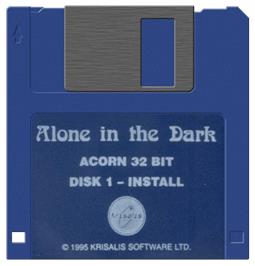 Cartridge artwork for Alone In the Dark on the Acorn Archimedes.
