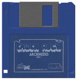 Cartridge artwork for Chuck Rock on the Acorn Archimedes.