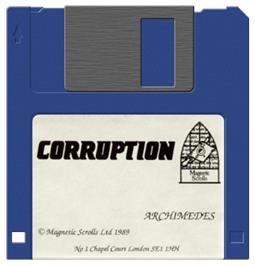 Cartridge artwork for Corruption on the Acorn Archimedes.