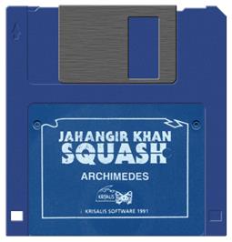 Cartridge artwork for Jahangir Khan's World Championship Squash on the Acorn Archimedes.