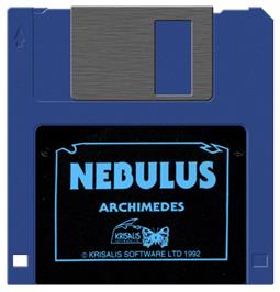 Cartridge artwork for Nebulus on the Acorn Archimedes.
