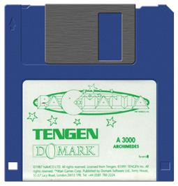 Cartridge artwork for Pacmania on the Acorn Archimedes.