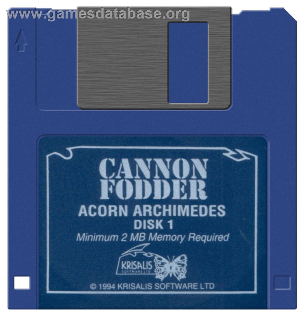 Cannon Fodder - Acorn Archimedes - Artwork - Cartridge