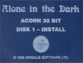 Top of cartridge artwork for Alone In the Dark on the Acorn Archimedes.