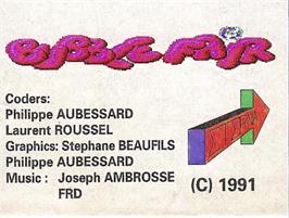 Top of cartridge artwork for Bubble Fair on the Acorn Archimedes.