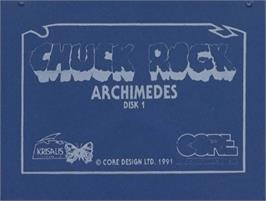 Top of cartridge artwork for Chuck Rock on the Acorn Archimedes.