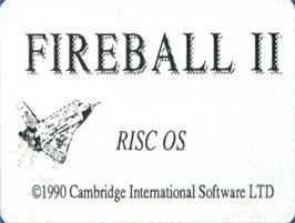 Top of cartridge artwork for Fireball 2 on the Acorn Archimedes.