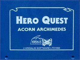 Top of cartridge artwork for HeroQuest on the Acorn Archimedes.
