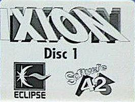Top of cartridge artwork for Ixion on the Acorn Archimedes.