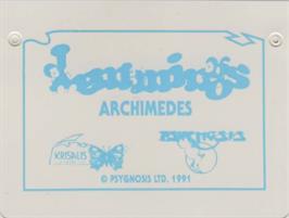 Top of cartridge artwork for Lemmings on the Acorn Archimedes.