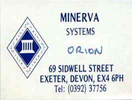 Top of cartridge artwork for Orion on the Acorn Archimedes.