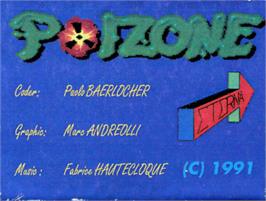 Top of cartridge artwork for Poizone on the Acorn Archimedes.