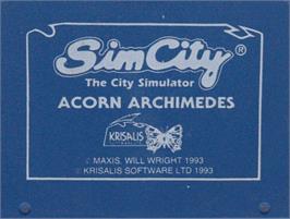 Top of cartridge artwork for Sim City on the Acorn Archimedes.