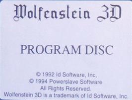 Top of cartridge artwork for Wolfenstein 3d on the Acorn Archimedes.