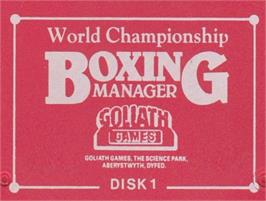 Top of cartridge artwork for World Championship Boxing Manager on the Acorn Archimedes.