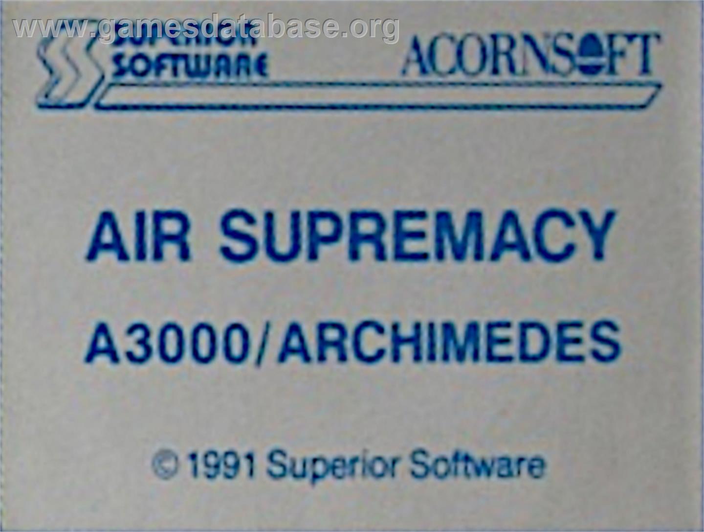 Air Supremecy - Acorn Archimedes - Artwork - Cartridge Top