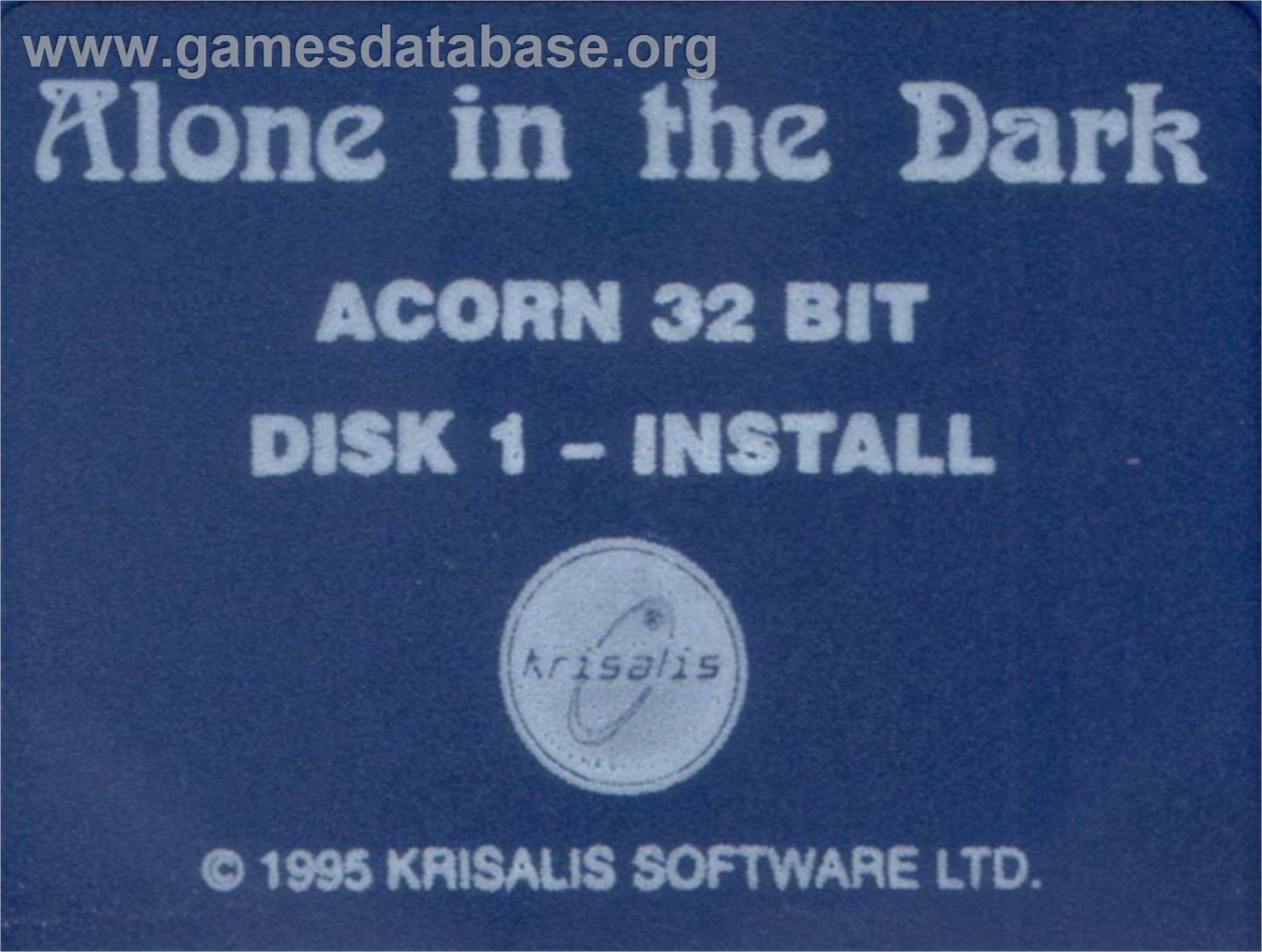 Alone In the Dark - Acorn Archimedes - Artwork - Cartridge Top