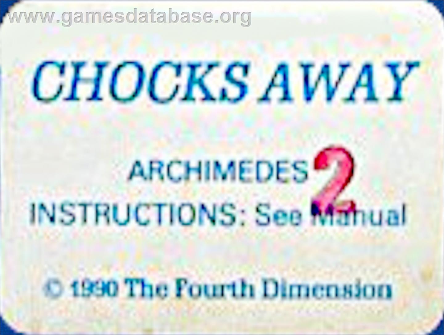 Chocks Away - Acorn Archimedes - Artwork - Cartridge Top