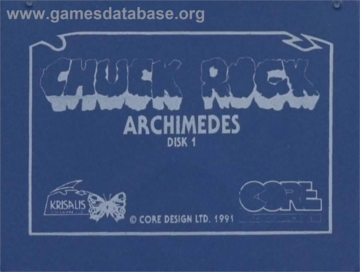 Chuck Rock - Acorn Archimedes - Artwork - Cartridge Top