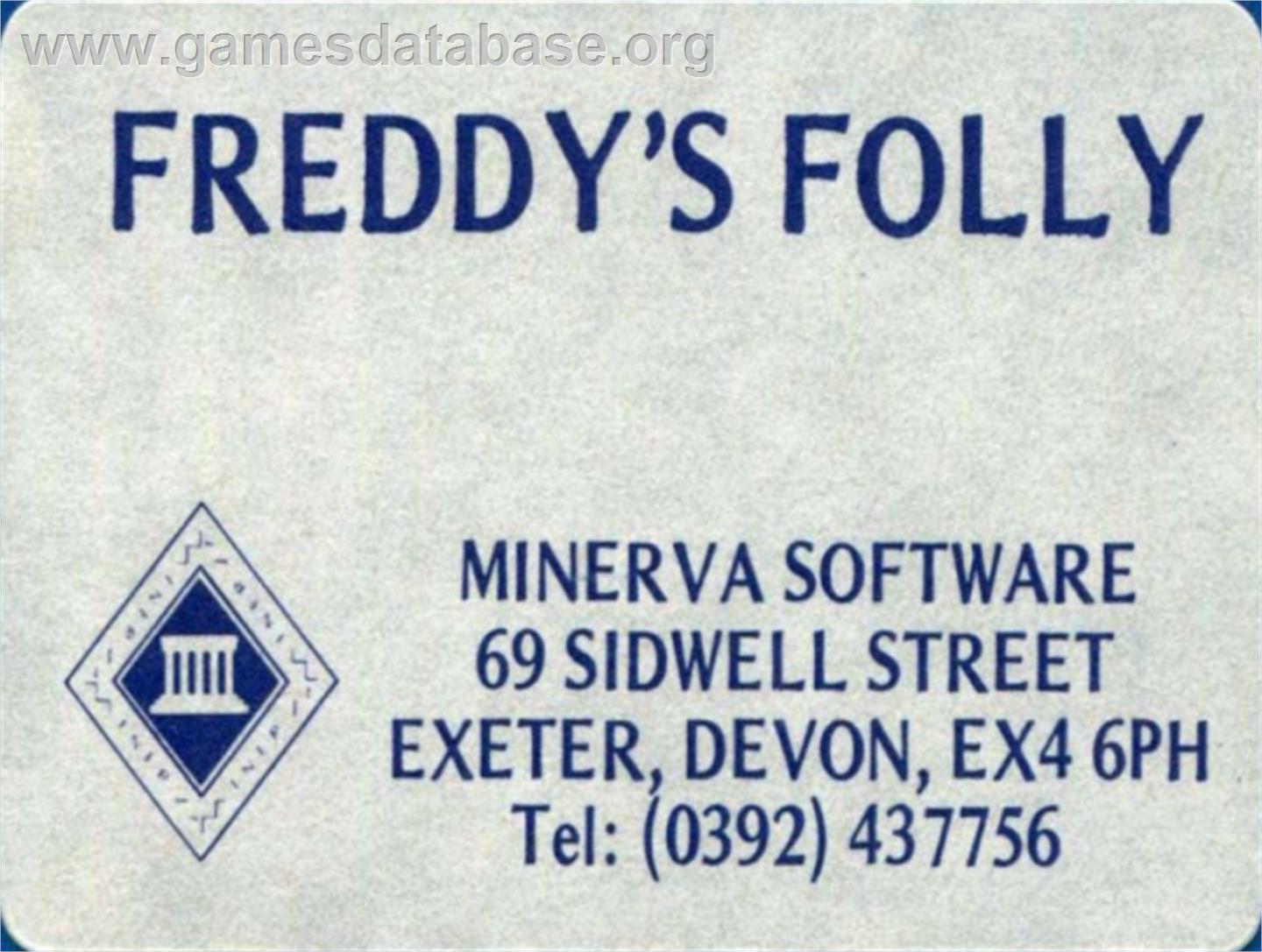 Freddy's Folly - Acorn Archimedes - Artwork - Cartridge Top