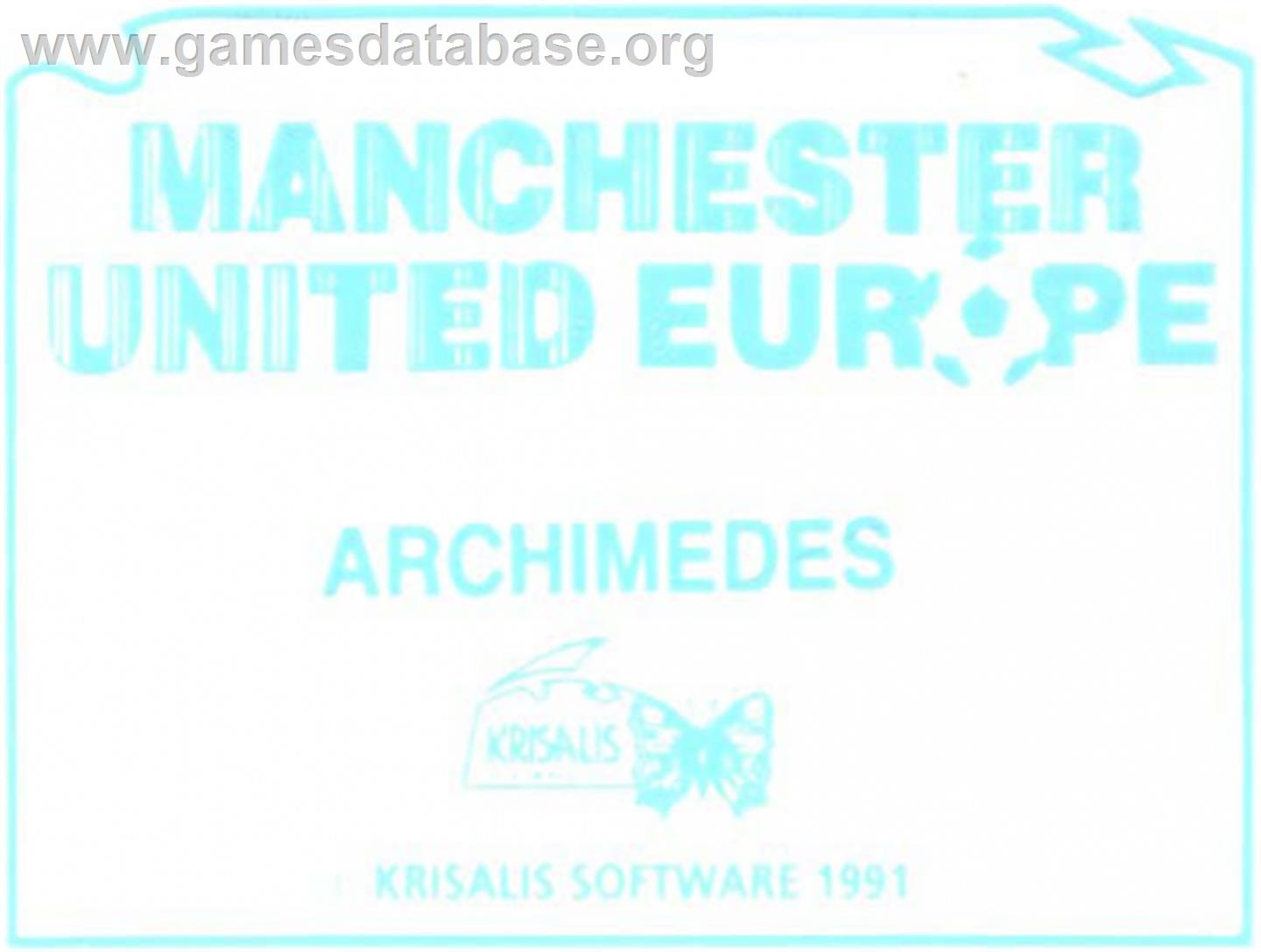 Manchester United Europe - Acorn Archimedes - Artwork - Cartridge Top