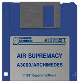 Artwork on the Disc for Air Supremecy on the Acorn Archimedes.