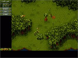In game image of Cannon Fodder on the Acorn Archimedes.