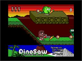 In game image of Dinosaw on the Acorn Archimedes.