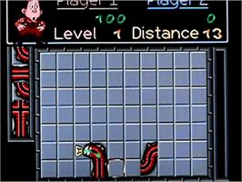 In game image of Pipemania on the Acorn Archimedes.