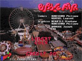 Title screen of Bubble Fair on the Acorn Archimedes.