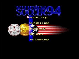 Title screen of Empire Soccer 94 on the Acorn Archimedes.