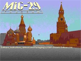 Title screen of Mig-29 Fulcrum on the Acorn Archimedes.