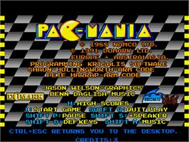 Title screen of Pacmania on the Acorn Archimedes.
