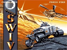 Title screen of SWIV on the Acorn Archimedes.