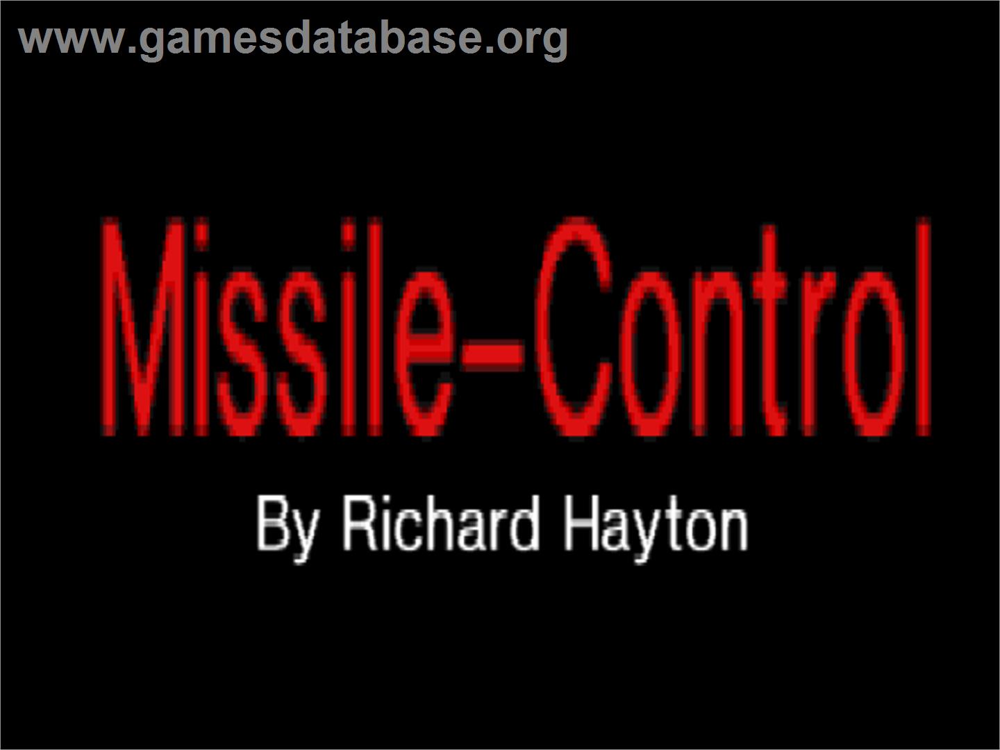 Missile Control - Acorn Archimedes - Artwork - Title Screen
