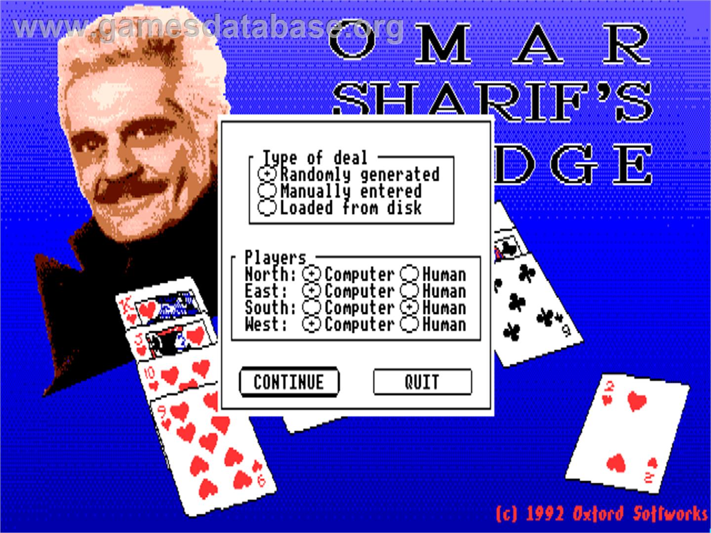 Omar Sharif's Bridge - Acorn Archimedes - Artwork - Title Screen