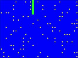 In game image of Asteroid on the Acorn Atom.