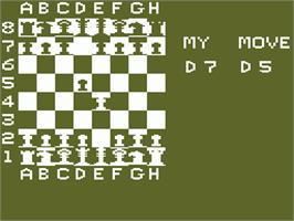 In game image of Chess on the Acorn Atom.