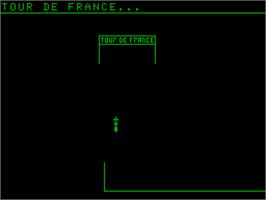 In game image of Tour de France on the Acorn Atom.