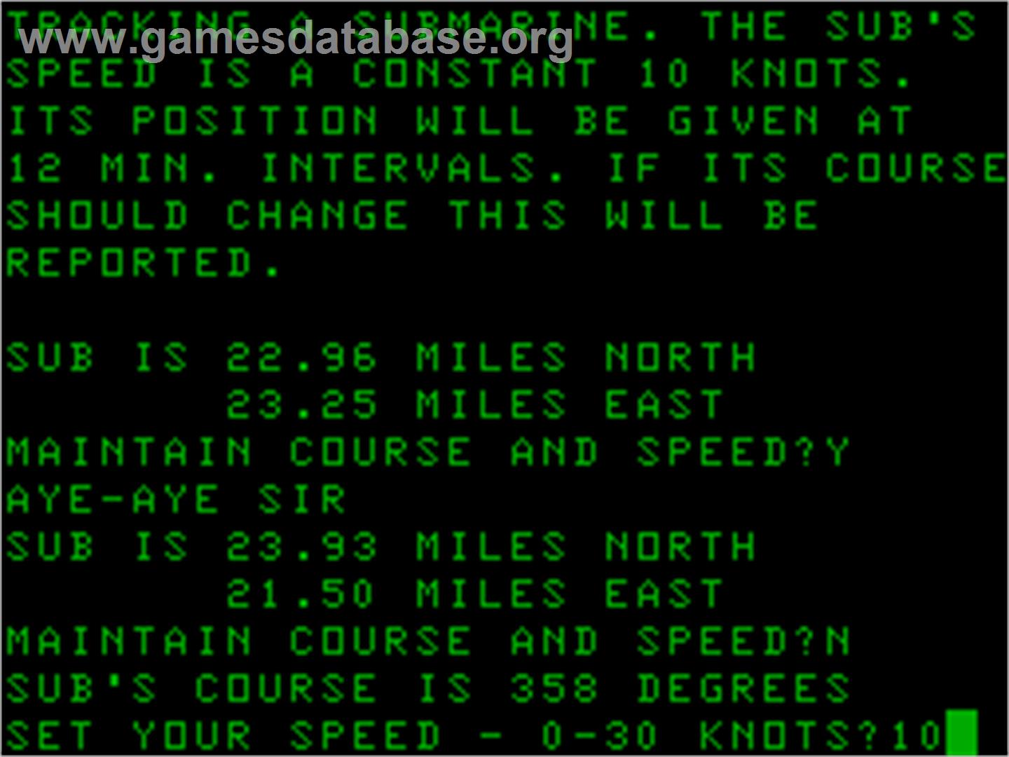 Sub Hunt - Acorn Atom - Artwork - In Game